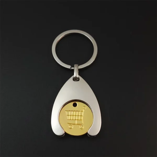 Simple metal keychain with metal logo - Image 4