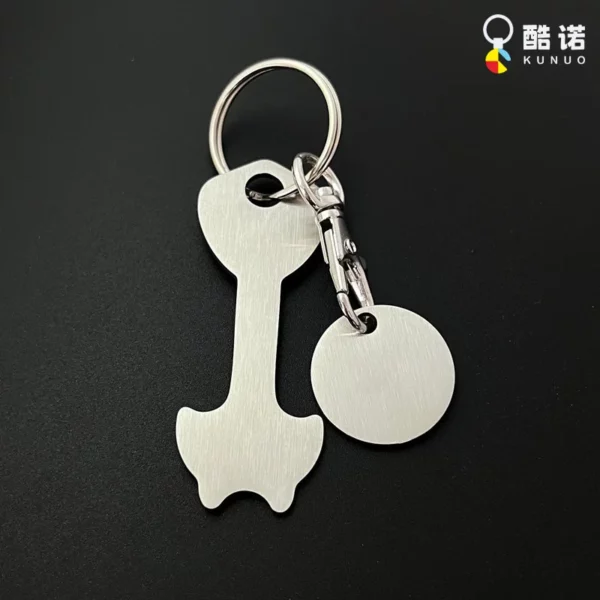 Simple metal keychain with metal logo - Image 9