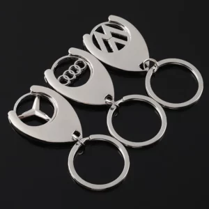 Simple metal keychain with metal logo