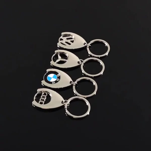 Simple metal keychain with metal logo - Image 2