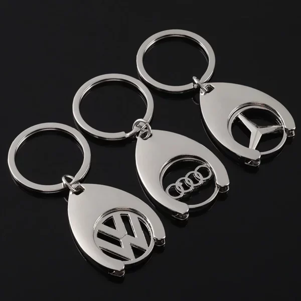 Simple metal keychain with metal logo - Image 3
