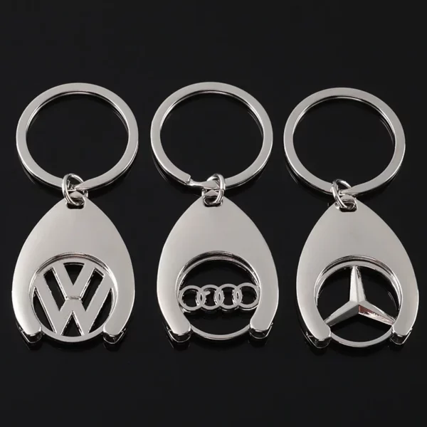 Simple metal keychain with metal logo - Image 4