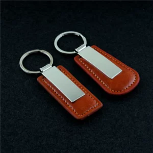 High quality PU leather + metal keychain