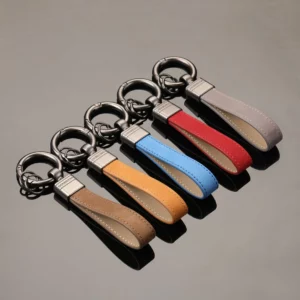 Slim colorful pu leather keychain