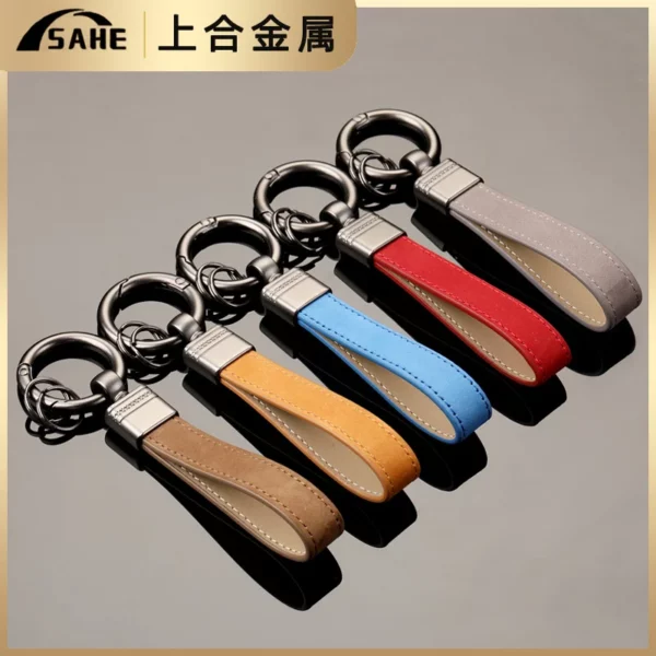 Slim colorful pu leather keychain - Image 2