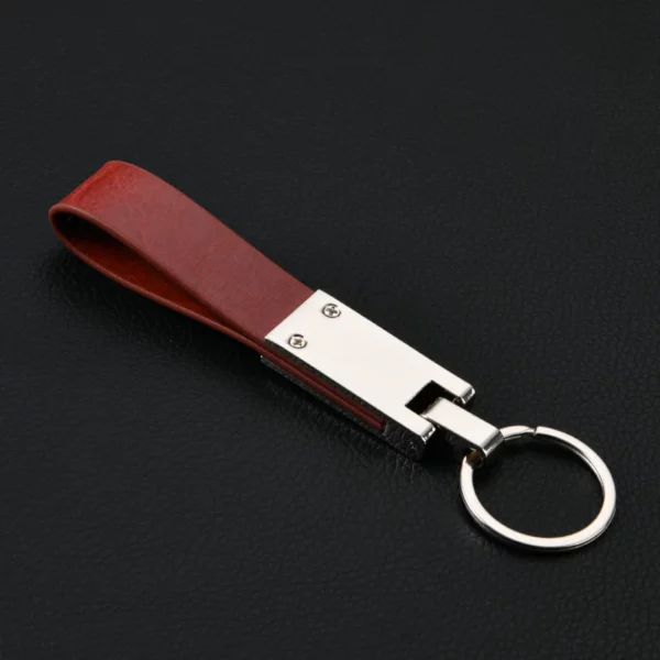 Simple pu leather + metal keychain - Image 4