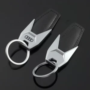 Simple metal keychain with metal logo