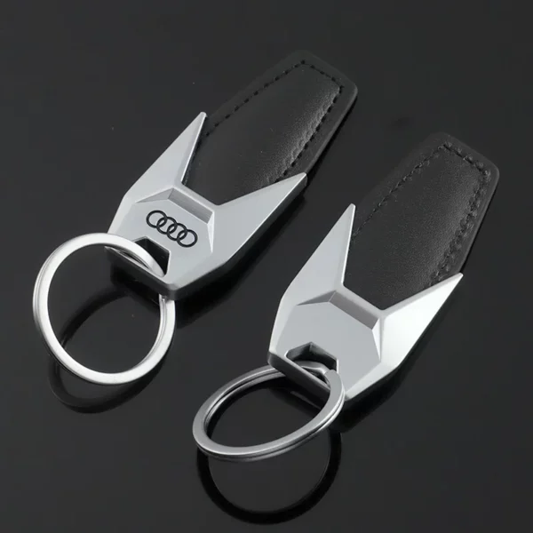 Simple metal keychain with metal logo