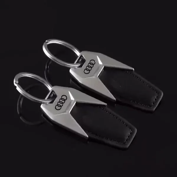 Simple metal keychain with metal logo - Image 2
