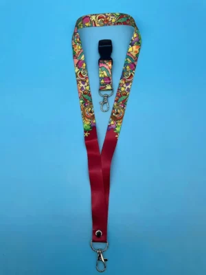 Adjustable Polyester Lanyard with Badge Holder - 100*2.5cm (Black/Blue/Red or Custom)
