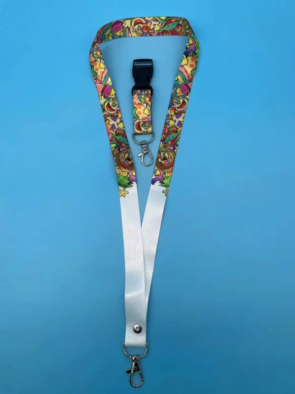 Adjustable Polyester Lanyard with Badge Holder - 100*2.5cm (Black/Blue/Red or Custom) - Image 2
