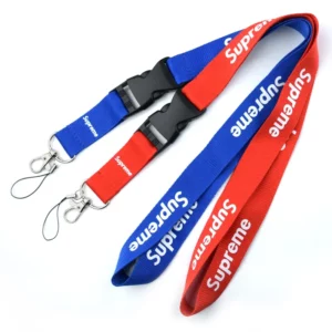 Standard Polyester Lanyard - 100cm x 2.5cm (Black/Blue/Red or Custom Color)