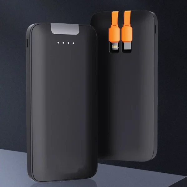 Light-Up Logo Power Bank - 10000mAh Fast Charging with Built-in Cables - Image 10