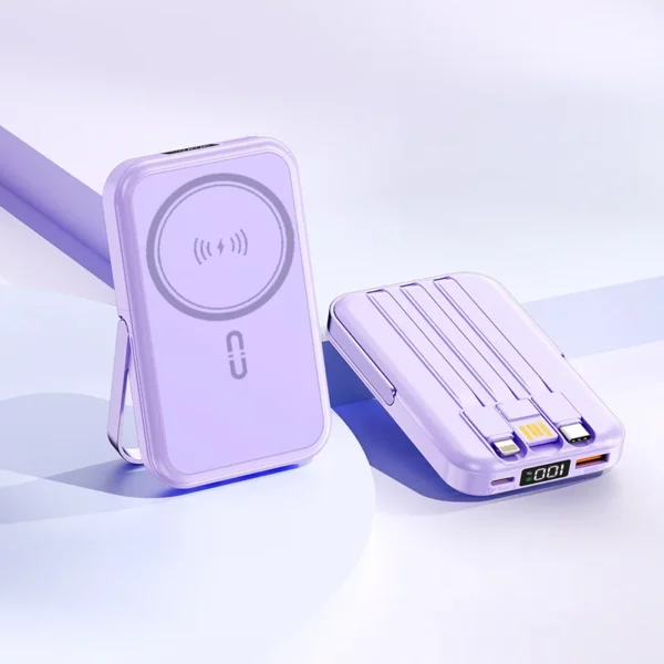 Mini Built-in Cable Power Bank - 10000mAh 22.5W Type-C & Apple - Image 4