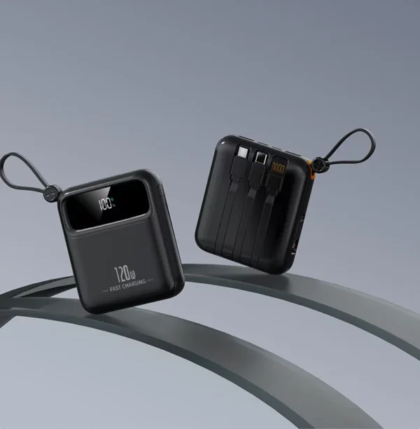 Built-in Cable Fast Charging Power Bank - 10000mAh Large Screen Display