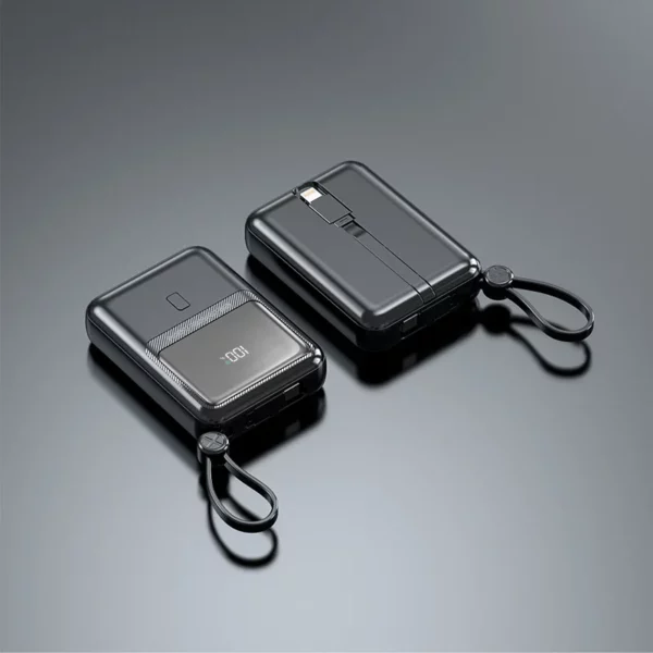 Built-in Cable Fast Charging Power Bank - 10000mAh Large Screen Display - Image 2