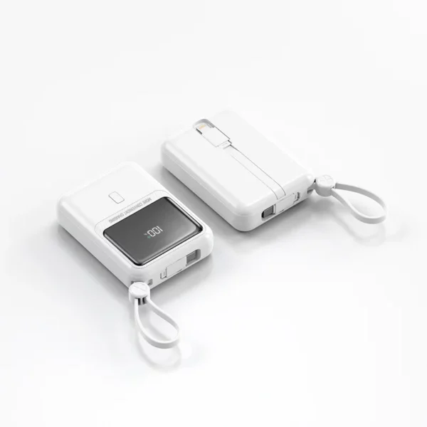 Built-in Cable Fast Charging Power Bank - 10000mAh Large Screen Display - Image 3