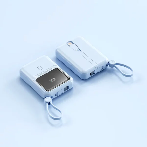 Built-in Cable Fast Charging Power Bank - 10000mAh Large Screen Display - Image 4