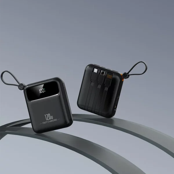 Built-in Cable Fast Charging Power Bank - 10000mAh Large Screen Display - Image 6
