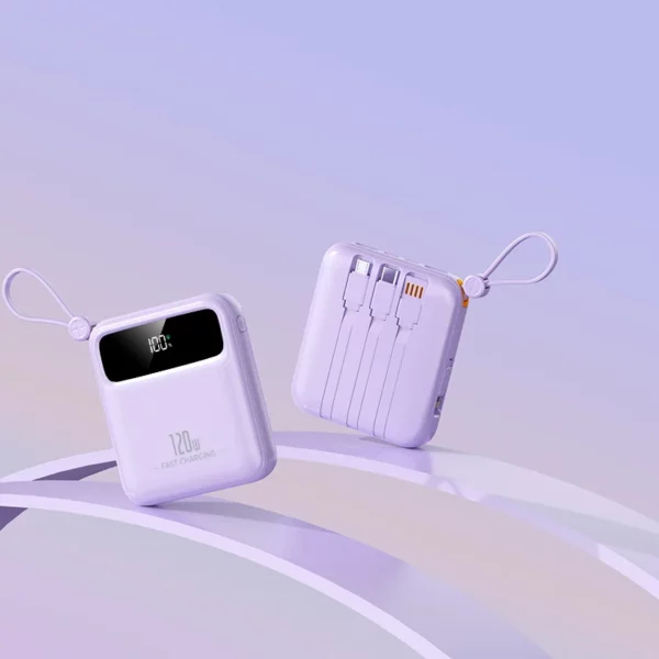 Built-in Cable Fast Charging Power Bank - 10000mAh Large Screen Display - Image 9