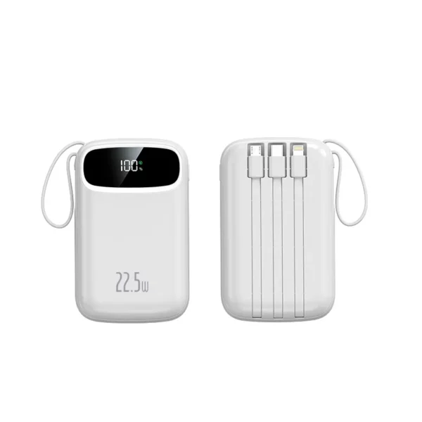 High Capacity Built-in Cable Power Bank - 10000mAh Multi-Color Fast Charge - Image 2