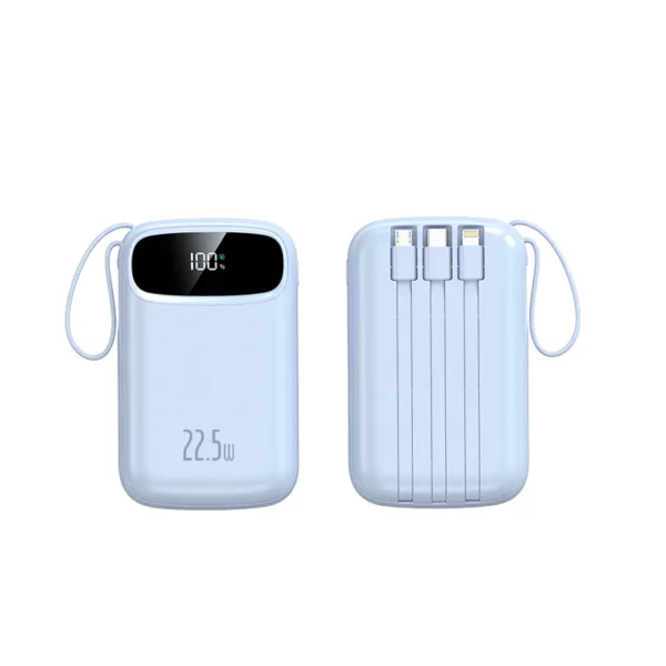High Capacity Built-in Cable Power Bank - 10000mAh Multi-Color Fast Charge - Image 3