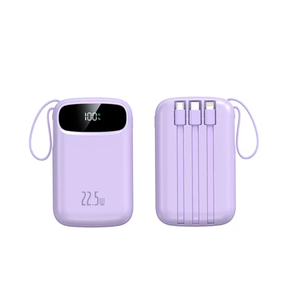 High Capacity Built-in Cable Power Bank - 10000mAh Multi-Color Fast Charge - Image 4