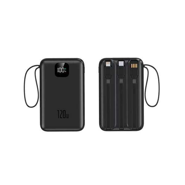 Compact Built-in Cable Power Bank - 10000mAh Business Travel Essential
