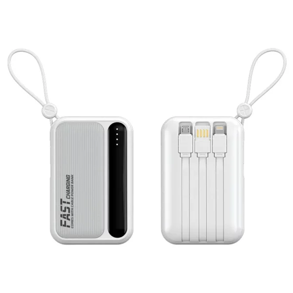 Large Capacity Multi-Port Fast Charging Power Bank - 10000mAh With Built-in Cable - Image 10