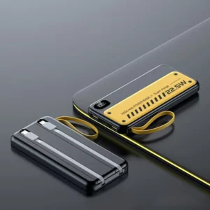 Transparent Gradient Fast Charging Power Bank - 10000mAh Multi-Port Built-in Cable