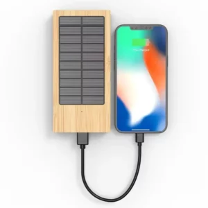 Wood power bank with solar