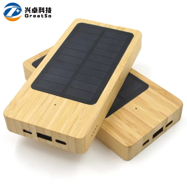 Wood power bank with solar - Image 4