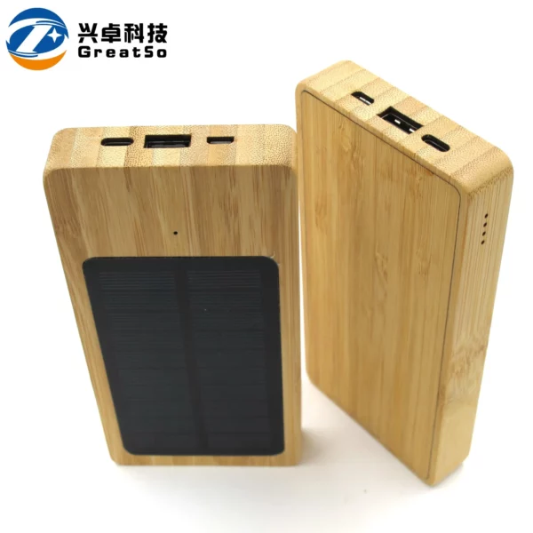 Wood power bank with solar - Image 5