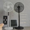 16-Inch Solar-Powered Fan with 18650 Batteries - 9V/12W Panel, 3 Charging Modes (5-13H Runtime)