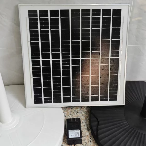 16-Inch Solar-Powered Fan with 18650 Batteries - 9V/12W Panel, 3 Charging Modes (5-13H Runtime) - Image 6