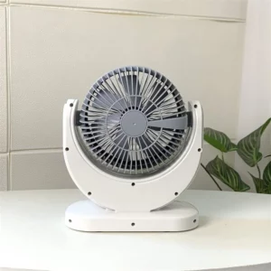 Dual-Speed Solar Fan with 16 LEDs - 20.8*9.9*24.2cm, Type-C Port (Overcharge Protection)