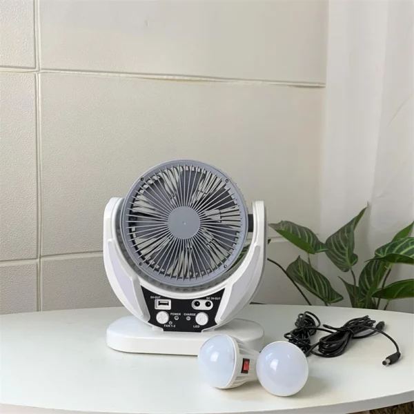 Dual-Speed Solar Fan with 16 LEDs - 20.8*9.9*24.2cm, Type-C Port (Overcharge Protection) - Image 4