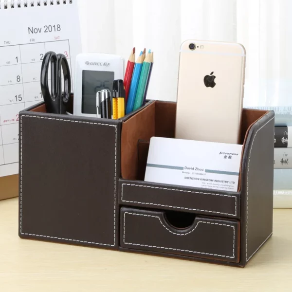 Medium PU Leather Storage Box - 20*10*10.5cm, 0.4kg - OPP Bag - Image 2