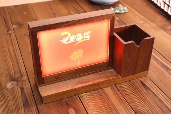 Light up logo mutil-function pen holder desk decoration photo alumn - Image 4