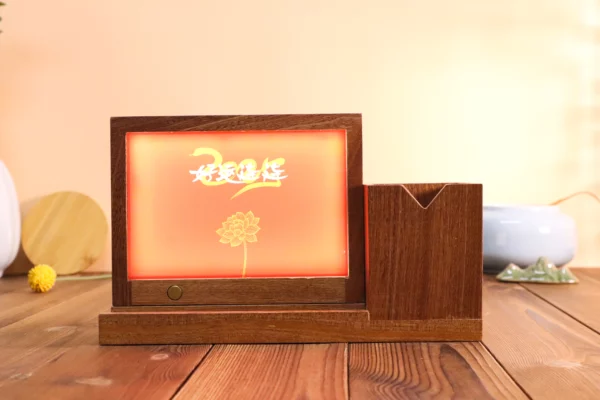 Light up logo mutil-function pen holder desk decoration photo alumn - Image 3