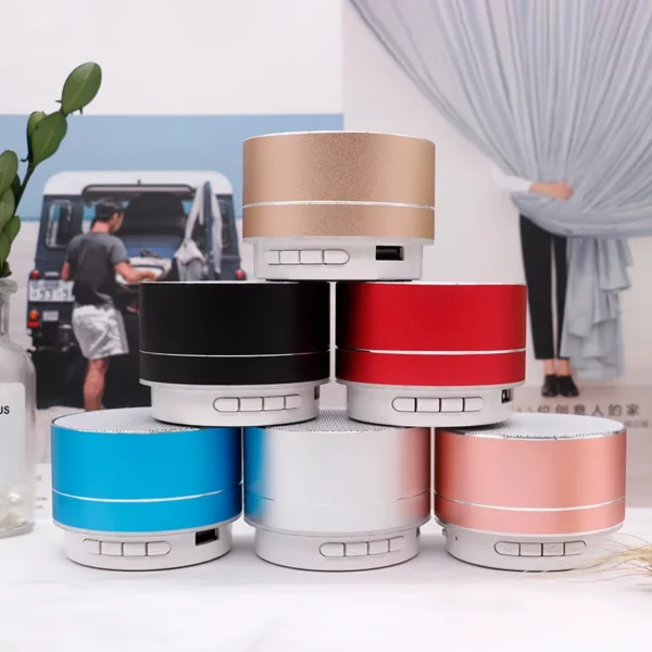 Portable Metal Bluetooth Speaker - 7×7×4.8cm, 350mAh Battery (2-3H Playtime) - Colored Box - Image 3