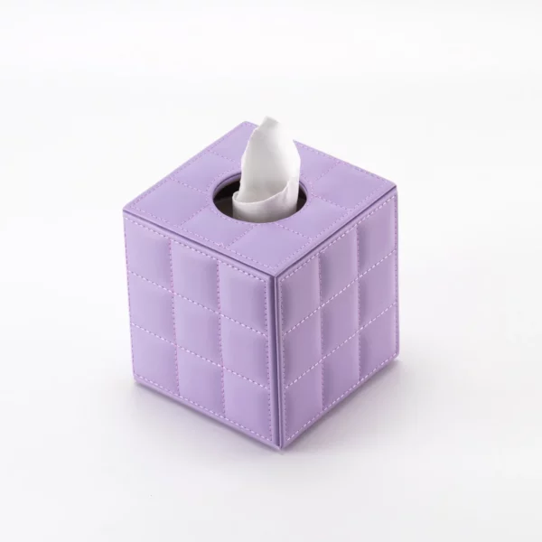 PU Leather Cube Tissue Box Cover - 13*13*13cm Square Design - OPP Bag Packaging - Image 2