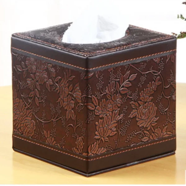 PU Leather Cube Tissue Box Cover - 13*13*13cm Square Design - OPP Bag Packaging - Image 4