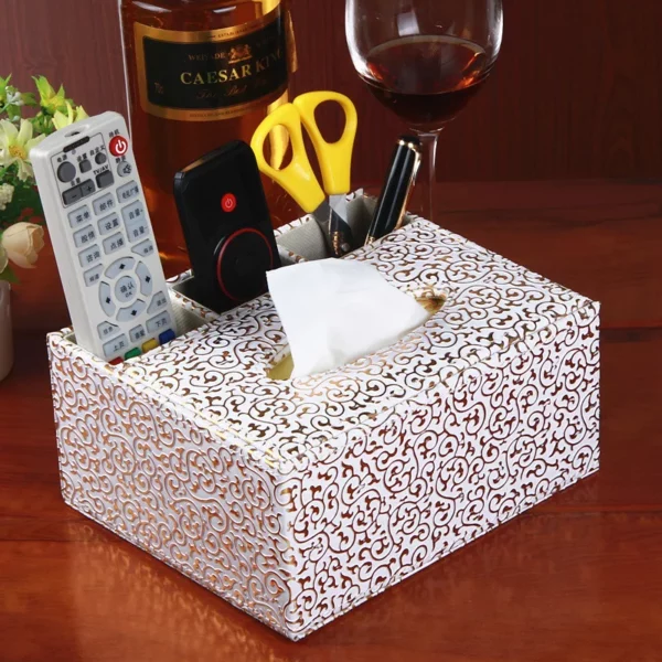 Oversized PU Leather Tissue Box Cover - 23*16.5*9.5cm - Fits Large Tissue Boxes - OPP Bag - Image 3