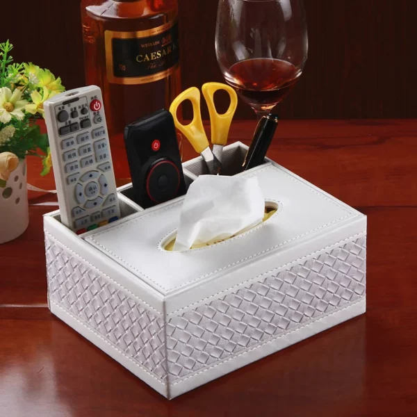 Oversized PU Leather Tissue Box Cover - 23*16.5*9.5cm - Fits Large Tissue Boxes - OPP Bag - Image 4