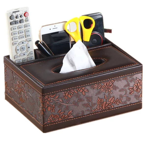 Oversized PU Leather Tissue Box Cover - 23*16.5*9.5cm - Fits Large Tissue Boxes - OPP Bag - Image 6
