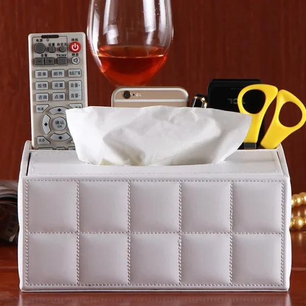 Oversized PU Leather Tissue Box Cover - 23*16.5*9.5cm - Fits Large Tissue Boxes - OPP Bag - Image 10