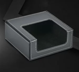 Classic PU Leather Square Tissue Box Cover - 13*13*13cm - OPP Bag Packed