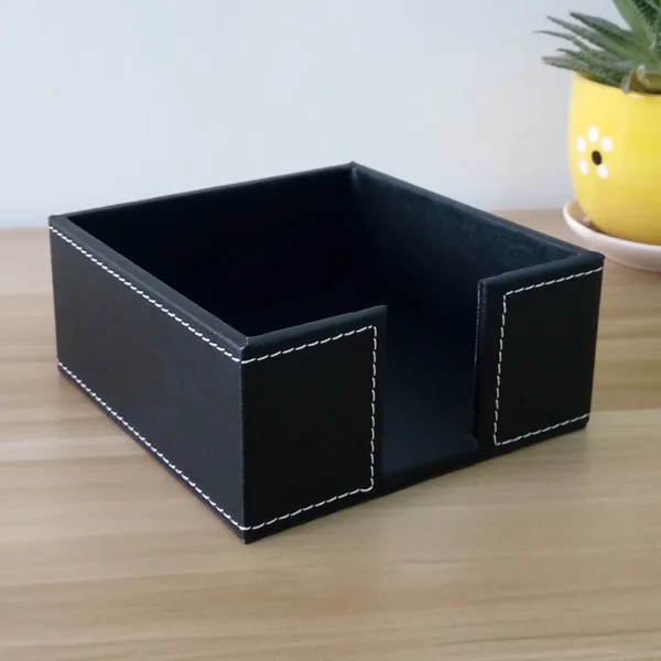 Slim PU Leather Tissue Box Cover - 13.7*13.7*3.5cm Low Profile Design - OPP Packaging - Image 6