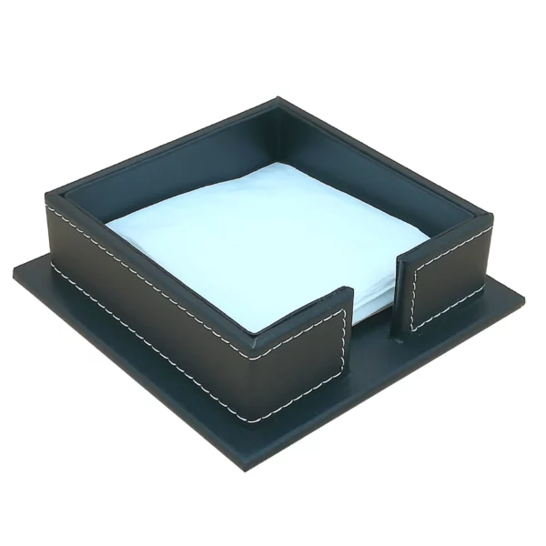 Slim PU Leather Tissue Box Cover - 13.7*13.7*3.5cm Low Profile Design - OPP Packaging - Image 10